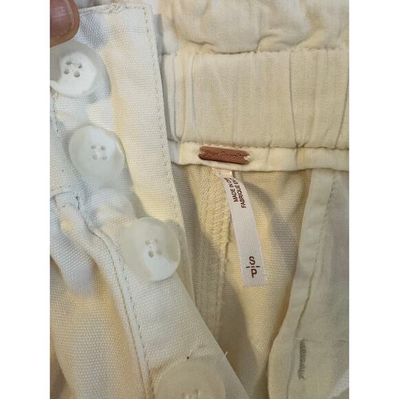 Free People Sienna White Paper Bag Trousers High Rise Wide Leg Self Belt Small - Picture 4 of 8